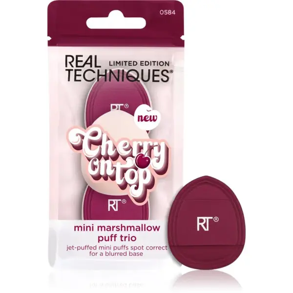 Real Techniques Cherry On Top Mini Marshmallow Puff Trio hubka na make-up