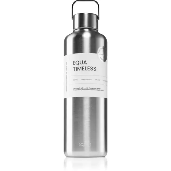 Equa Timeless fľaša na vodu z nehrdzavejúcej ocele farba Steel 1000 ml