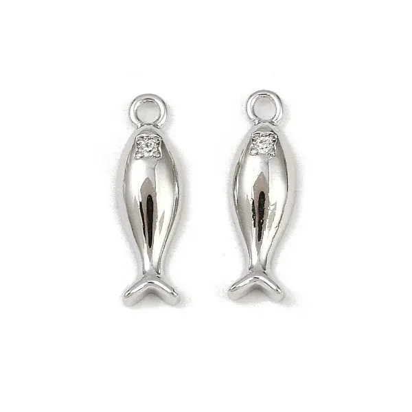 Brass Micro Pave Cubic Zirconia Pendants