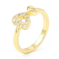 Clear Cubic Zirconia Double Heart Open Cuff Ring