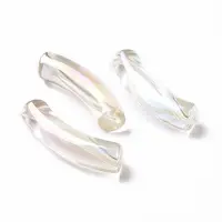 UV Plating Transparent Rainbow Iridescent Acrylic Beads