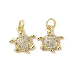 Brass Micro Pave Cubic Zirconia Charms