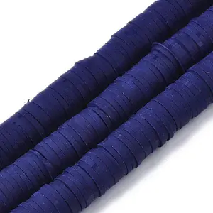 Flat Round Handmade Polymer Clay Beads