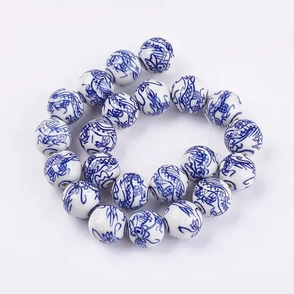 Handmade Blue and White Porcelain Beads