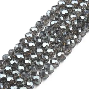 Electroplate Transparent Glass Beads Strands