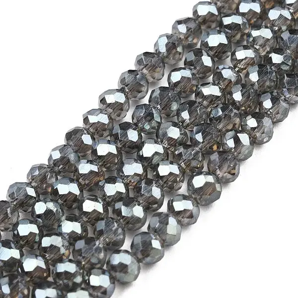 Electroplate Transparent Glass Beads Strands