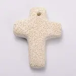 Synthetic Lava Rock Big Cross Big Pendants