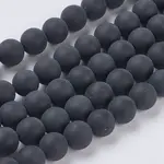 Black Agate Gemstone Beads Strands