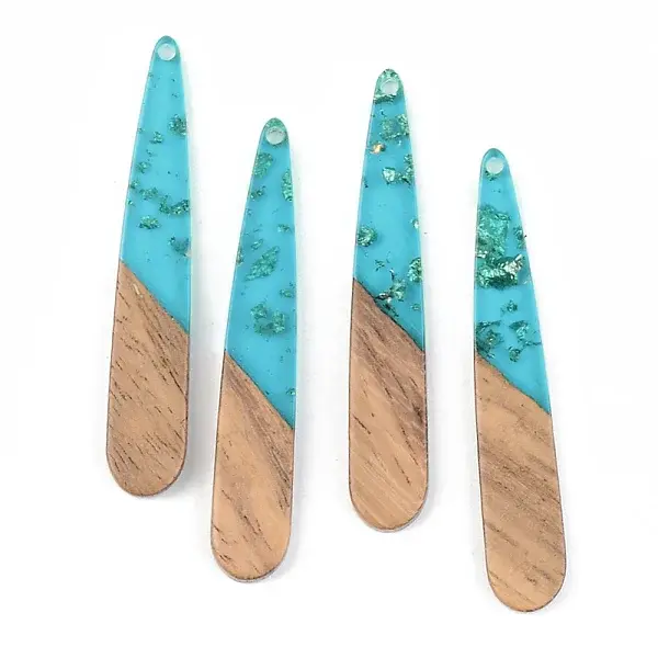 Transparent Resin & Walnut Wood Pendants