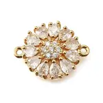 Brass Clear Cubic Zirconia Connector Charms