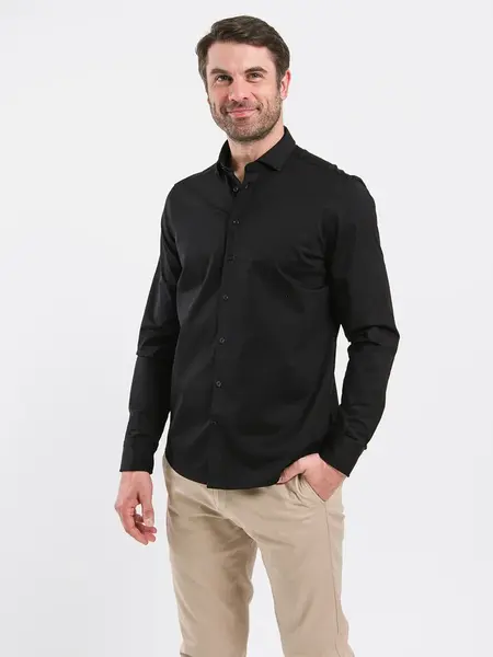 Pánská košile regular Be Lenka Essentials - Jet Black