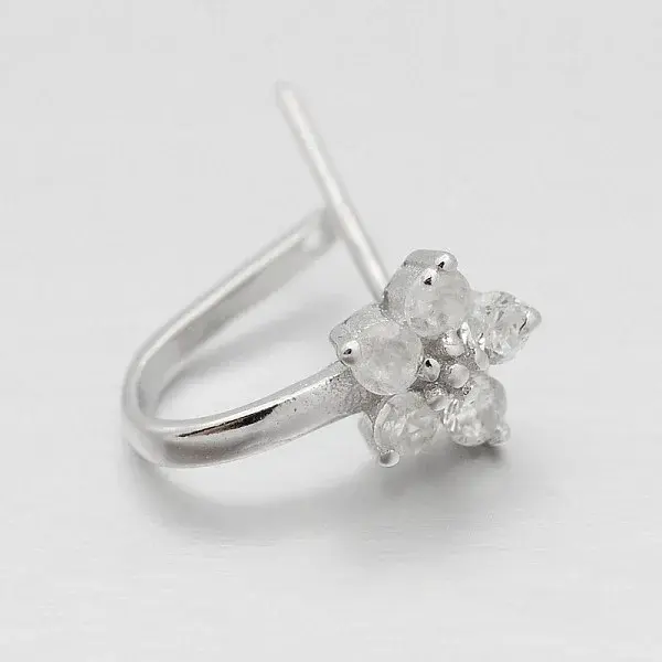 Anti-Tarnish Trendy Rhodium Plated 925 Sterling Silver Micro Pave Cubic Zirconia Pinch Bails