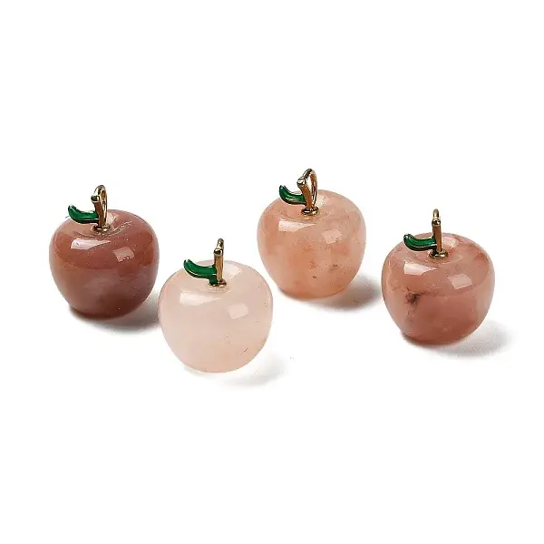 Natural Xinjiang Golden Silk Jade Apple Pendants