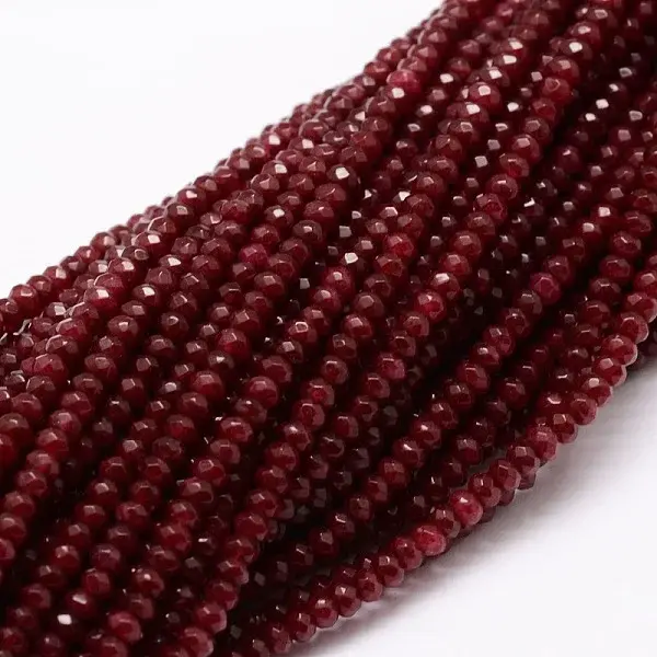 Dyed Natural Malaysia Jade Rondelle Beads Strands