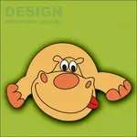 Dekorace na zeď hroch 55x55cm