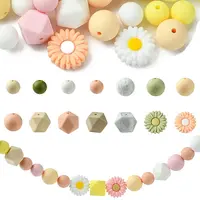 48Pcs 14 Styles Food Grade Eco-Friendly Silicone Focal Beads