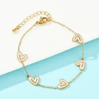 304 Stainless Steel Enamel Link Bracelets for Women