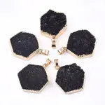 Electroplate Natural Druzy Agate Pendants
