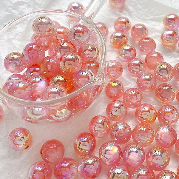 Rainbow Iridescent Plating Acrylic Beads