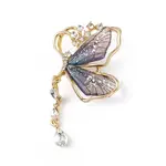 Resin Butterfly Brooch Pin with Crystal Rhinestone