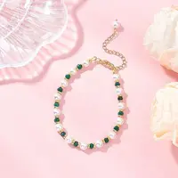 Shell Pearl & Dyed Natural Malaysia Jade Round Beaded Bracelets for Women
