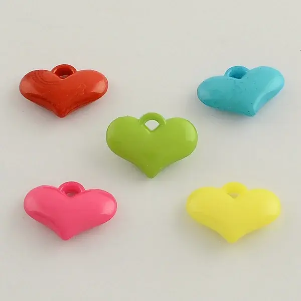 Opaque Acrylic Heart Charms