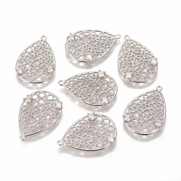 Brass Micro Pave Cubic Zirconia Pendants