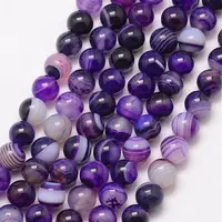 Natural Striped Agate/Banded Agate Bead Strands