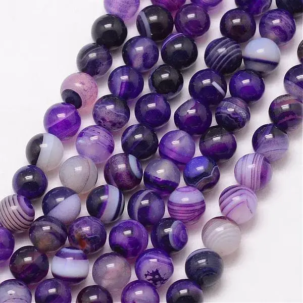 Natural Striped Agate/Banded Agate Bead Strands