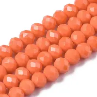 Opaque Solid Color Glass Beads Strands