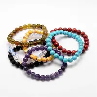 Natural & Synthetic Gemstone Beaded Stretch Bracelets