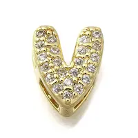 Brass Micro Pave Cubic Zirconia Letter Multi-Strand Links