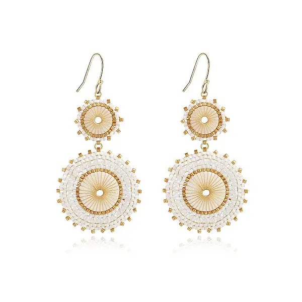 Glass Seed Braided Dangle Earrings for Women