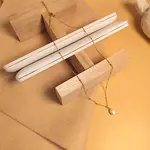 Fashionable Stainless Steel & Plastic Imitiation Pearl Pendant Necklaces for Women