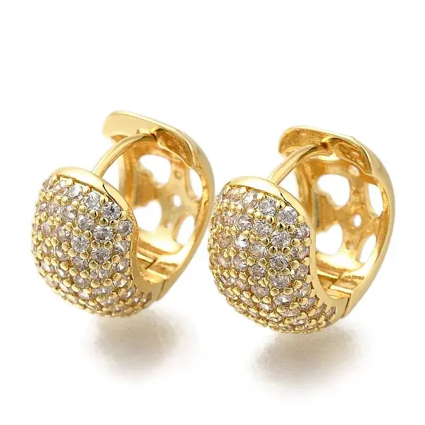 Rack Plating Brass Micro Pave Cubic Zirconia Hoop Earrings