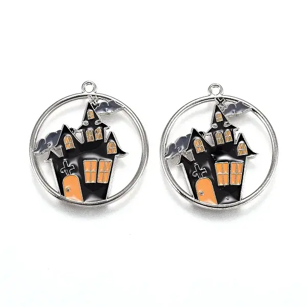 Halloween Theme Alloy Enamel Pendants