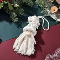 Cotton Cord with Wood Bead Pendant Decorations