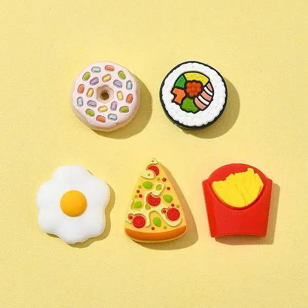 5Pcs 5 Styles Food Grade Eco-Friendly Silicone Focal Beads