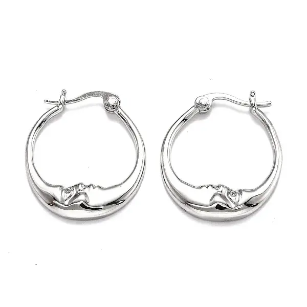 Brass Micro Pave Clear Cubic Zirconia Hoop Earrings