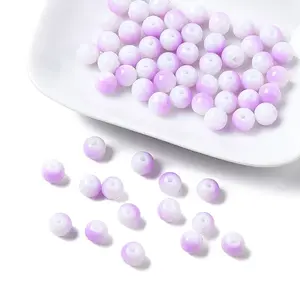 Two Tone Opaque Baking Painted Glass Beads Strands