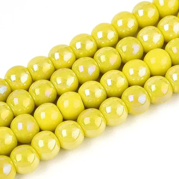 Electroplate Opaque Glass Beads Strands