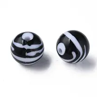 Opaque Striped Acrylic Beads