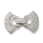 Rack Plating Bowknot Brass Micro Pave Clear Cubic Zirconia Fold Over Clasps