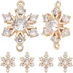 10Pcs Brass Micro Pave Clear Cubic Zirconia Connector Charms