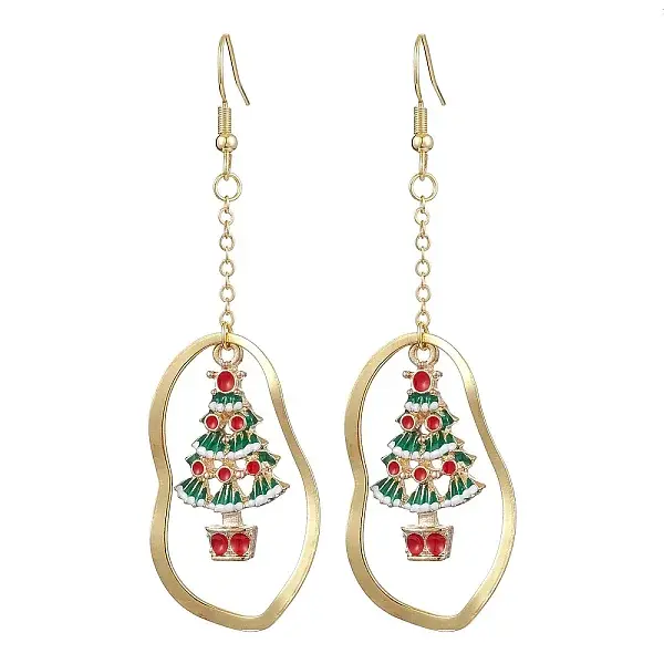Alloy Enamel Dangle Earrings