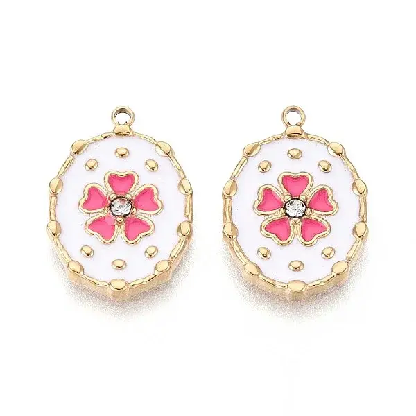 Ion Plating(IP) 304 Stainless Steel Rhinestone Pendants