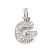 Brass Micro Pave Clear Cubic Zirconia Pendants