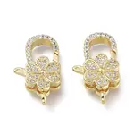 Brass Micro Pave Clear Cubic Zirconia Lobster Claw Clasps