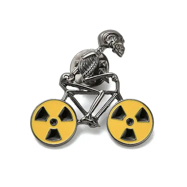 Halloween Theme Skeleton with Bike Enamel Pins