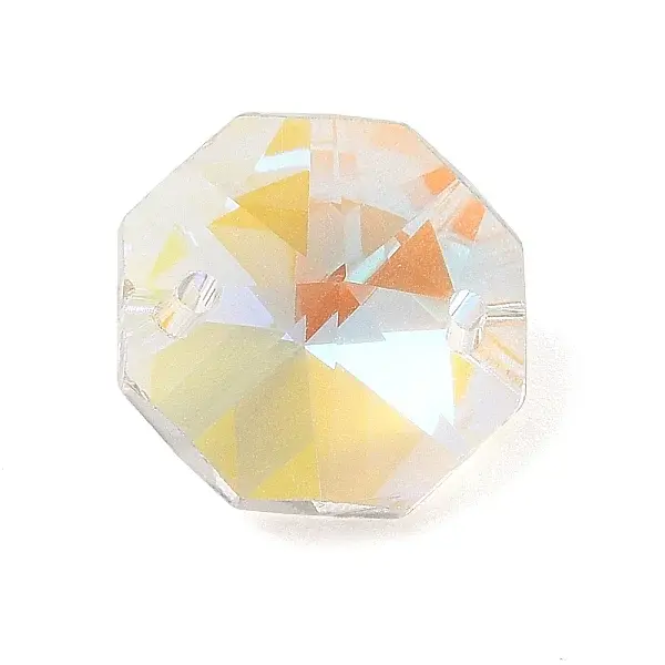 Electroplated Glass Rhinestone Connector Charms